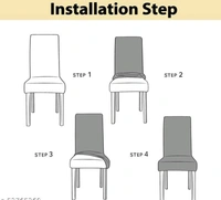 Elastic Chair Cover Stretch Removable Washable Short Dining Chair Cover Protector Seat Slipcover  -  Polyster, Elastic/ Stretchable,  Multipack of1
